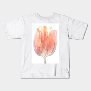 Tulipa 'Prinses Irene' AGM Tulip Triumph Group Artistic filter applied to photo Kids T-Shirt